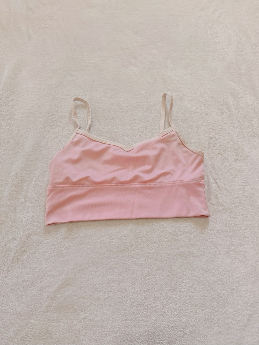 Pink Ribbed Cami Bralette